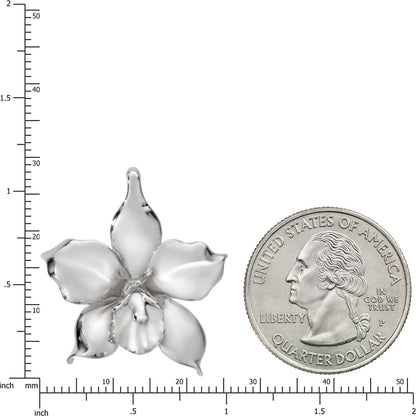 A Collector’s Gift: 925 Sterling Silver Orchid Flower Necklace Pendant with 18" Box Chain, Nickle Free Hypoallergenic for Sensitive Skin, Island Tropical Jewelry with Gift Box Gifts Amazon 