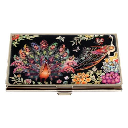 A Collector’s Gift: Antique Alive Mother of Pearl Orchid Design Yellow Business Credit Name ID Card Holder Case Metal Stainless Steel Engraved Slim Purse Pocket Cash Money Wallet Gifts Amazon 