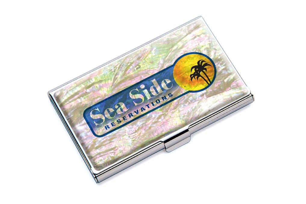 A Collector’s Gift: Antique Alive Mother of Pearl Orchid Design Yellow Business Credit Name ID Card Holder Case Metal Stainless Steel Engraved Slim Purse Pocket Cash Money Wallet Gifts Amazon 