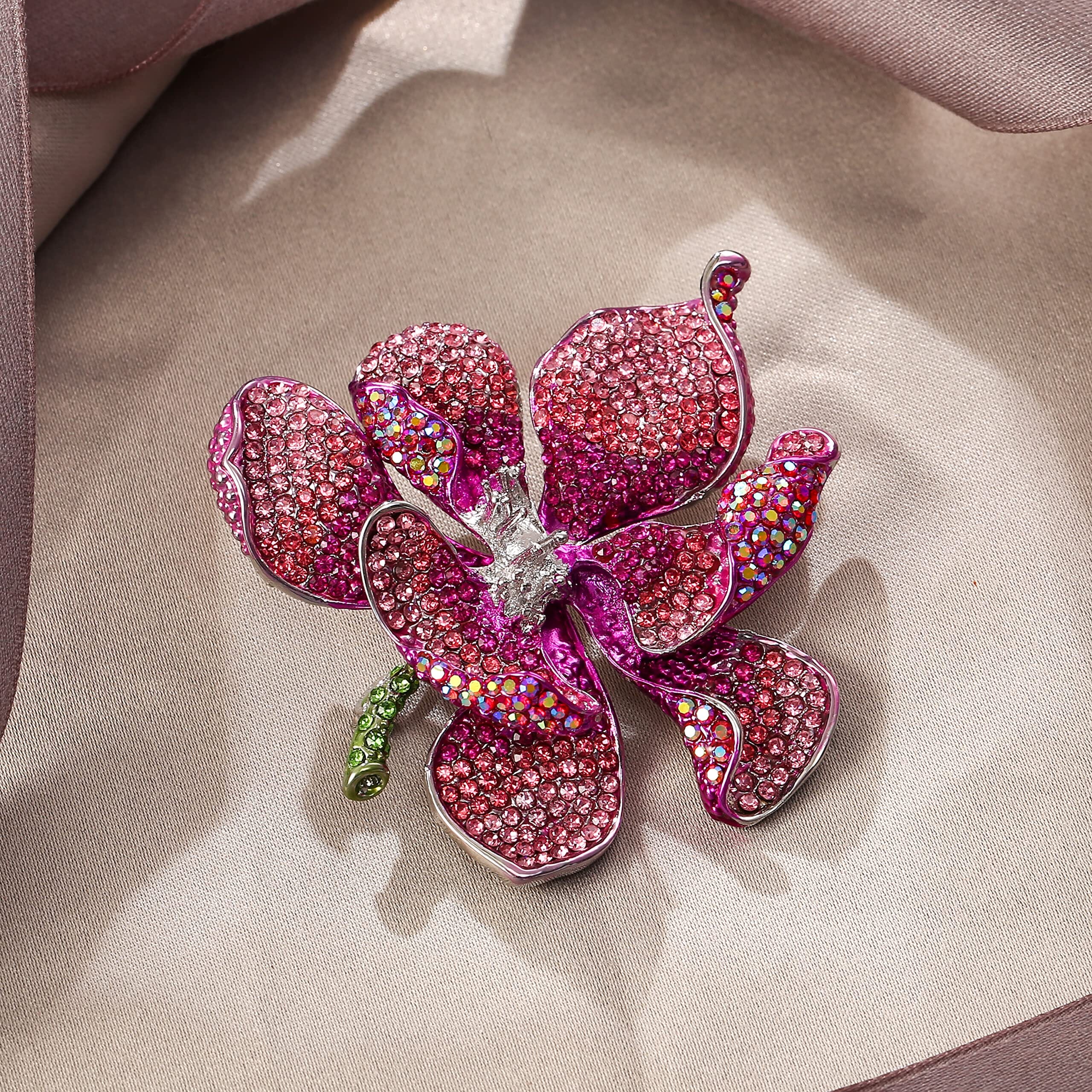 Ready to ship LEATHER ORCHID BROOCH, leather flower brooch, cattleya orchid gift, leather orchid jewellery outlet