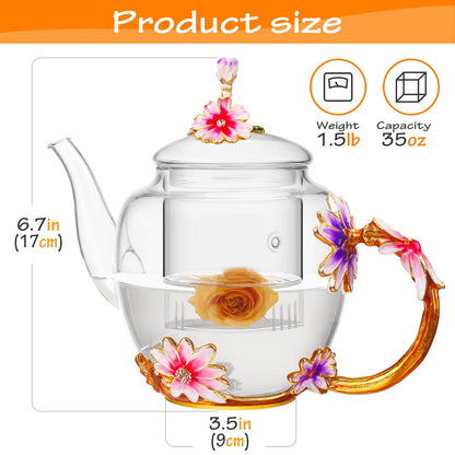 A Collector’s Gift: Enamel flower Lead-free Glass Coffee Mugs Tea Cup with Steel Spoon, Best Birthday Gifts For Women Wife Mom Friends Mothers Valentines Day Christmas (Purple-Tall) Gifts Amazon 