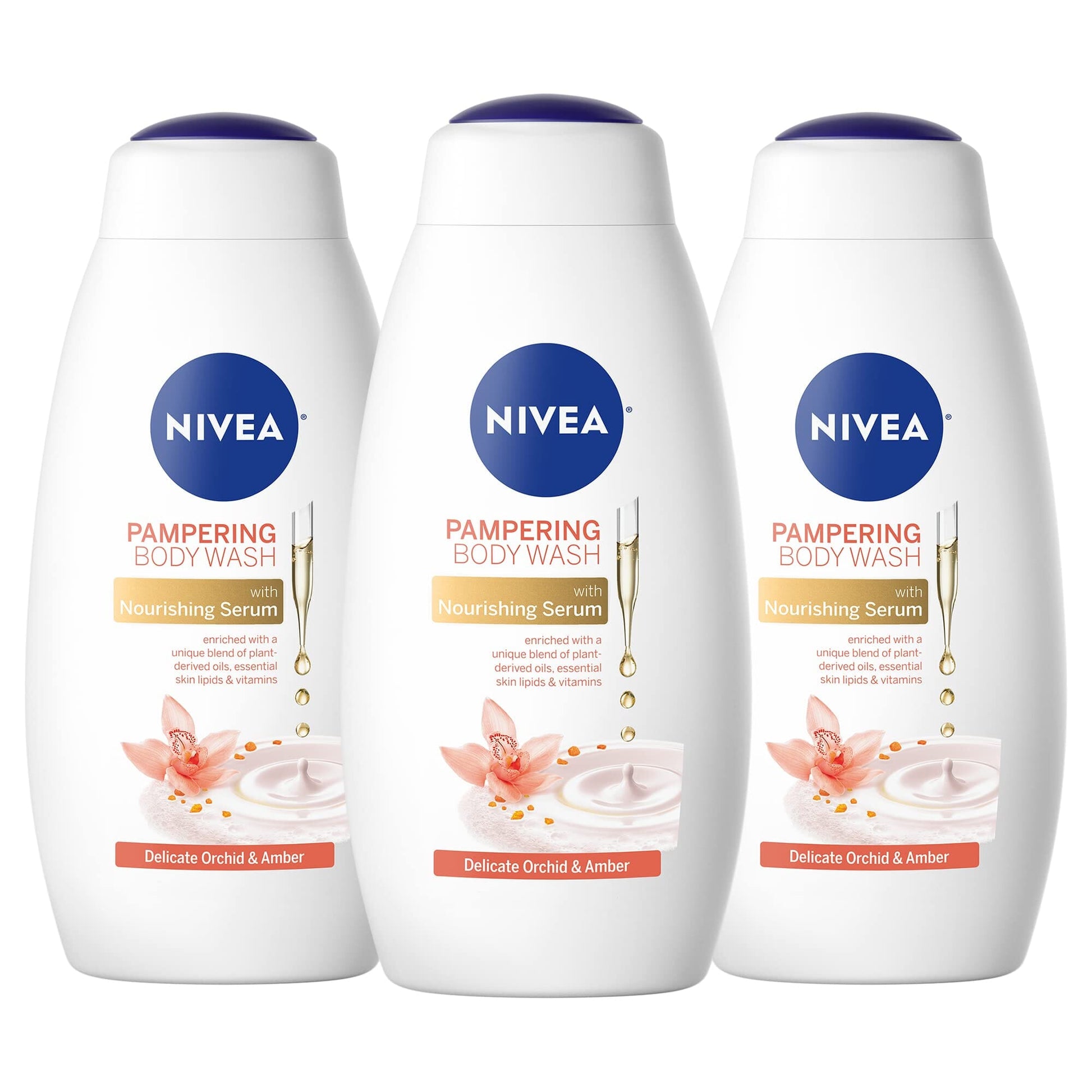 A Collector’s Gift: Nivea Delicate Orchid and Amber Body Wash with Nourishing Serum, 20 Fl Oz Bottle Gifts Amazon Amber 20 Fl Oz (Pack of 3) 