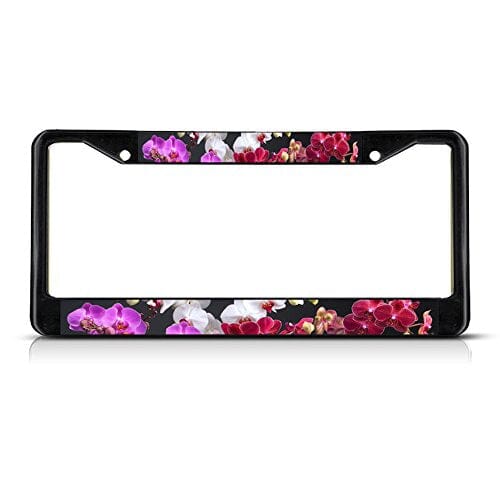 A Collector’s Gift: Orchid Flowers License Plate Frame Tag Holder Cover Gifts Amazon 