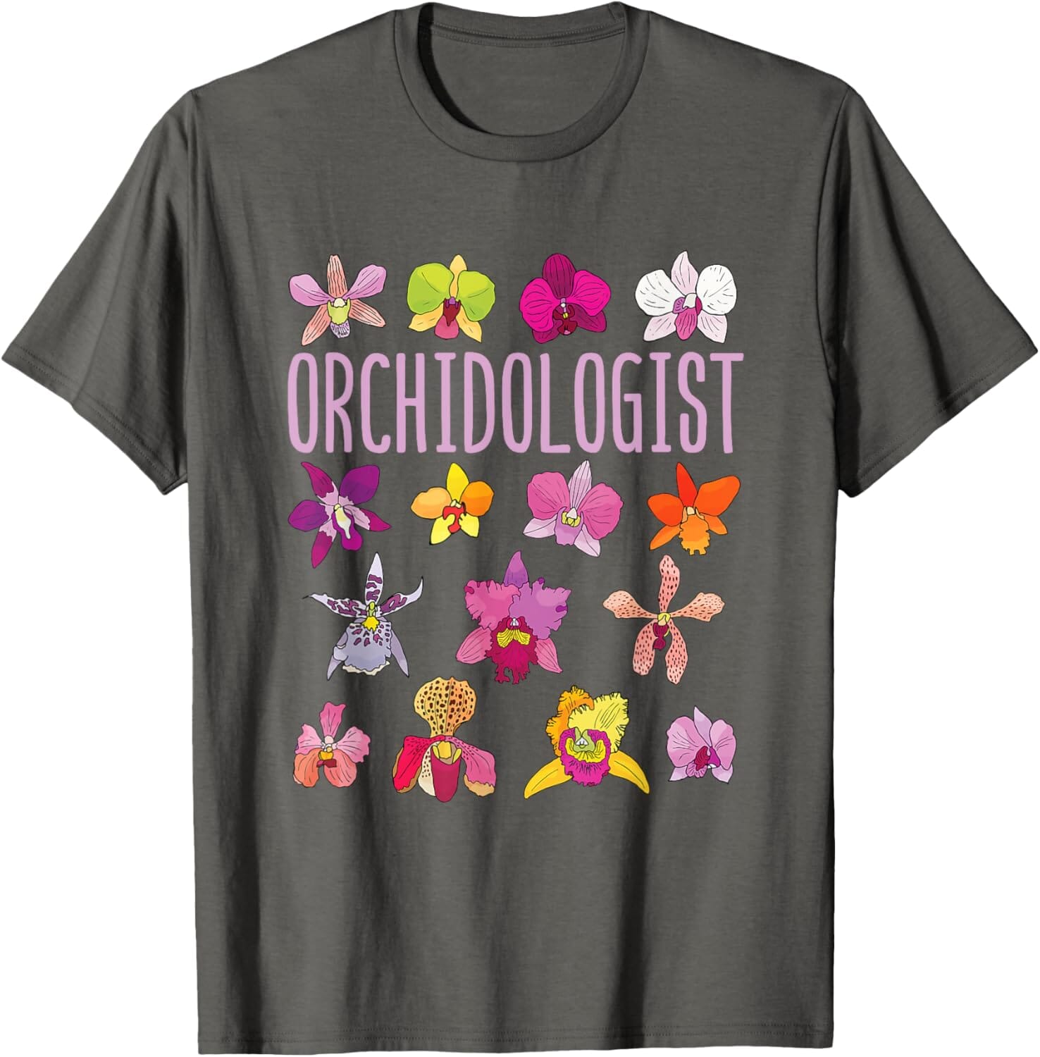 A Collector’s Gift: Orchidologist Orchid Lover Orchids Flower Garden Gardening T-Shirt Gifts Amazon Asphalt Grey Men XX-Large