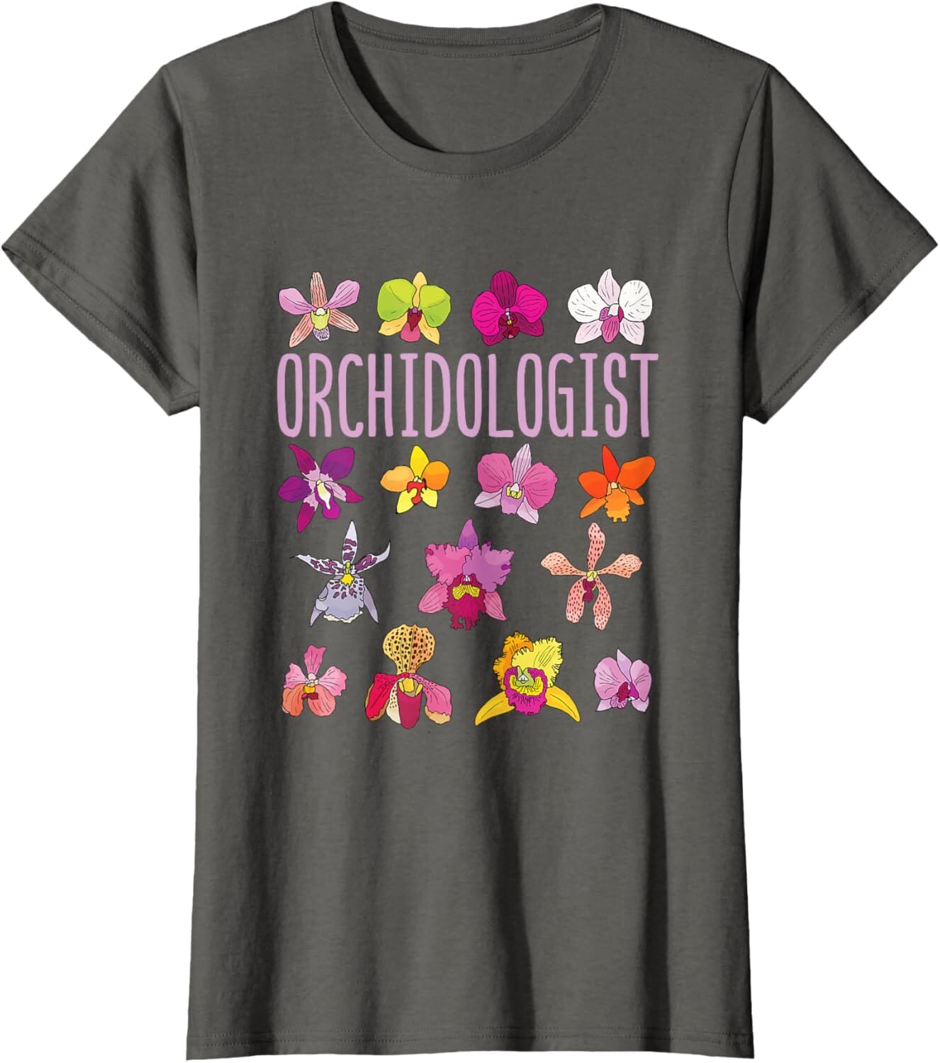 A Collector’s Gift: Orchidologist Orchid Lover Orchids Flower Garden Gardening T-Shirt Gifts Amazon Asphalt Grey Women 3X-Large