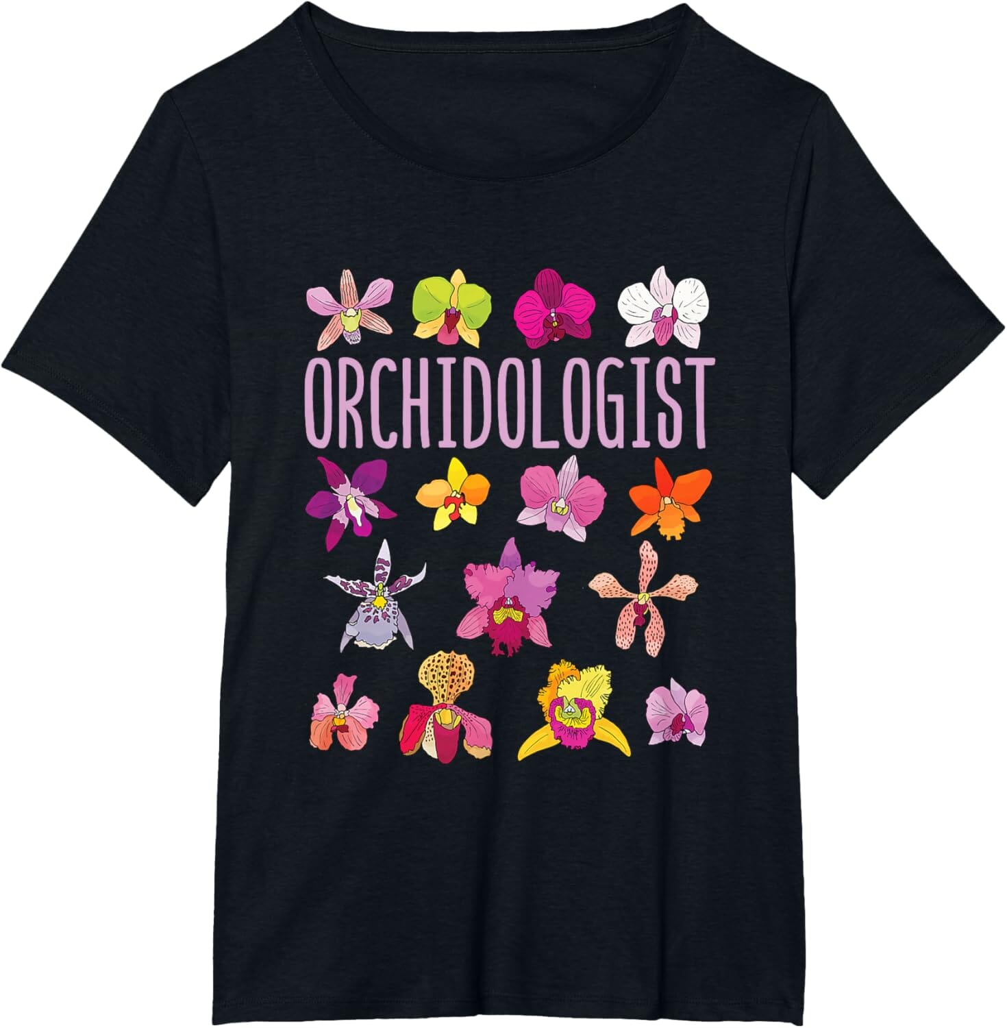 A Collector’s Gift: Orchidologist Orchid Lover Orchids Flower Garden Gardening T-Shirt Gifts Amazon Black Women's Plus 2X