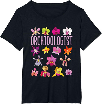 A Collector’s Gift: Orchidologist Orchid Lover Orchids Flower Garden Gardening T-Shirt Gifts Amazon Black Women's Plus 2X