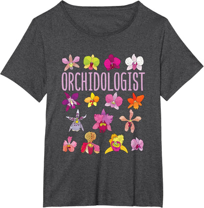 A Collector’s Gift: Orchidologist Orchid Lover Orchids Flower Garden Gardening T-Shirt Gifts Amazon Dark Heather Grey Women's Plus 2X