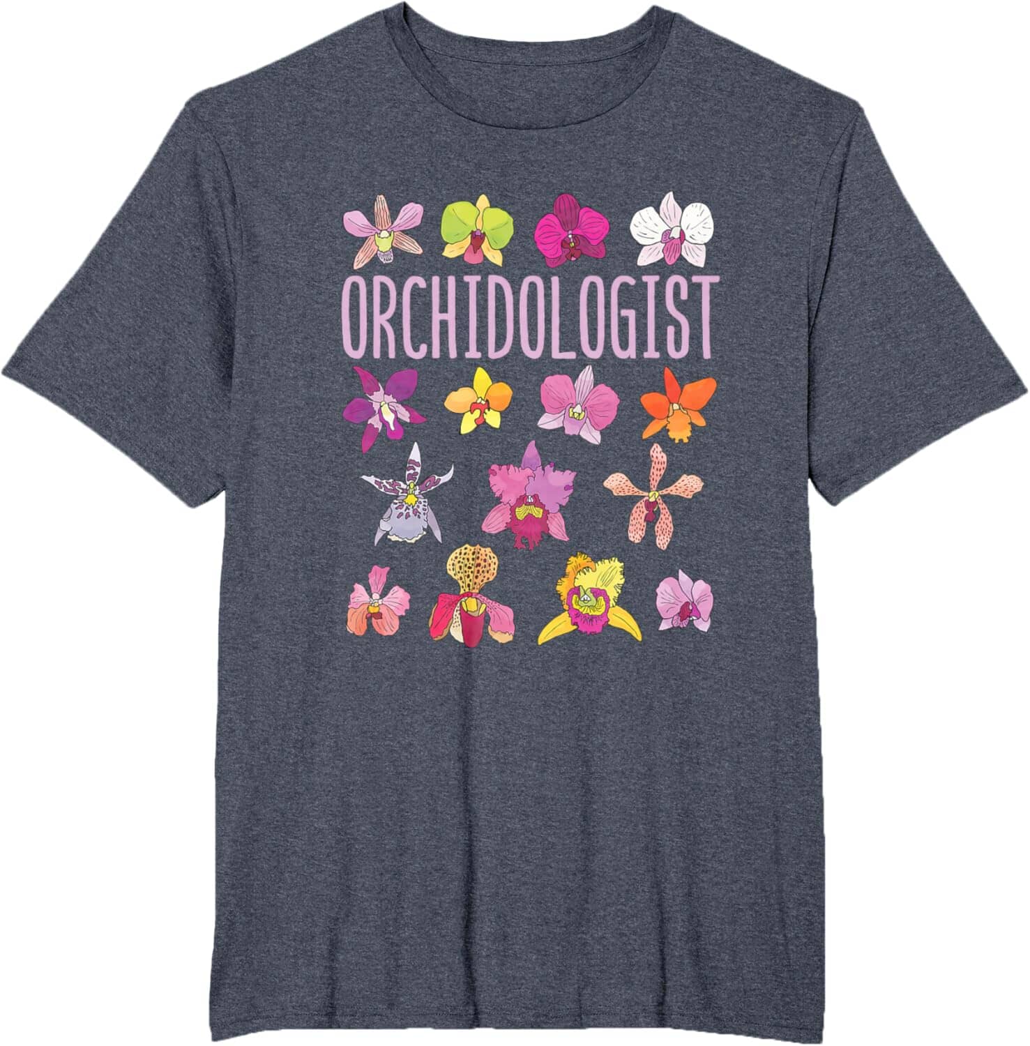 A Collector’s Gift: Orchidologist Orchid Lover Orchids Flower Garden Gardening T-Shirt Gifts Amazon Heather Blue Men's Big and Tall 6X Tall