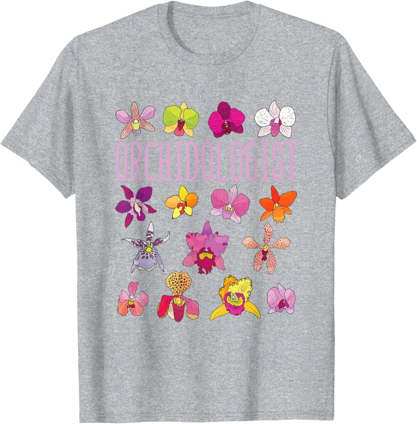 A Collector’s Gift: Orchidologist Orchid Lover Orchids Flower Garden Gardening T-Shirt Gifts Amazon Heather Grey Men XX-Large