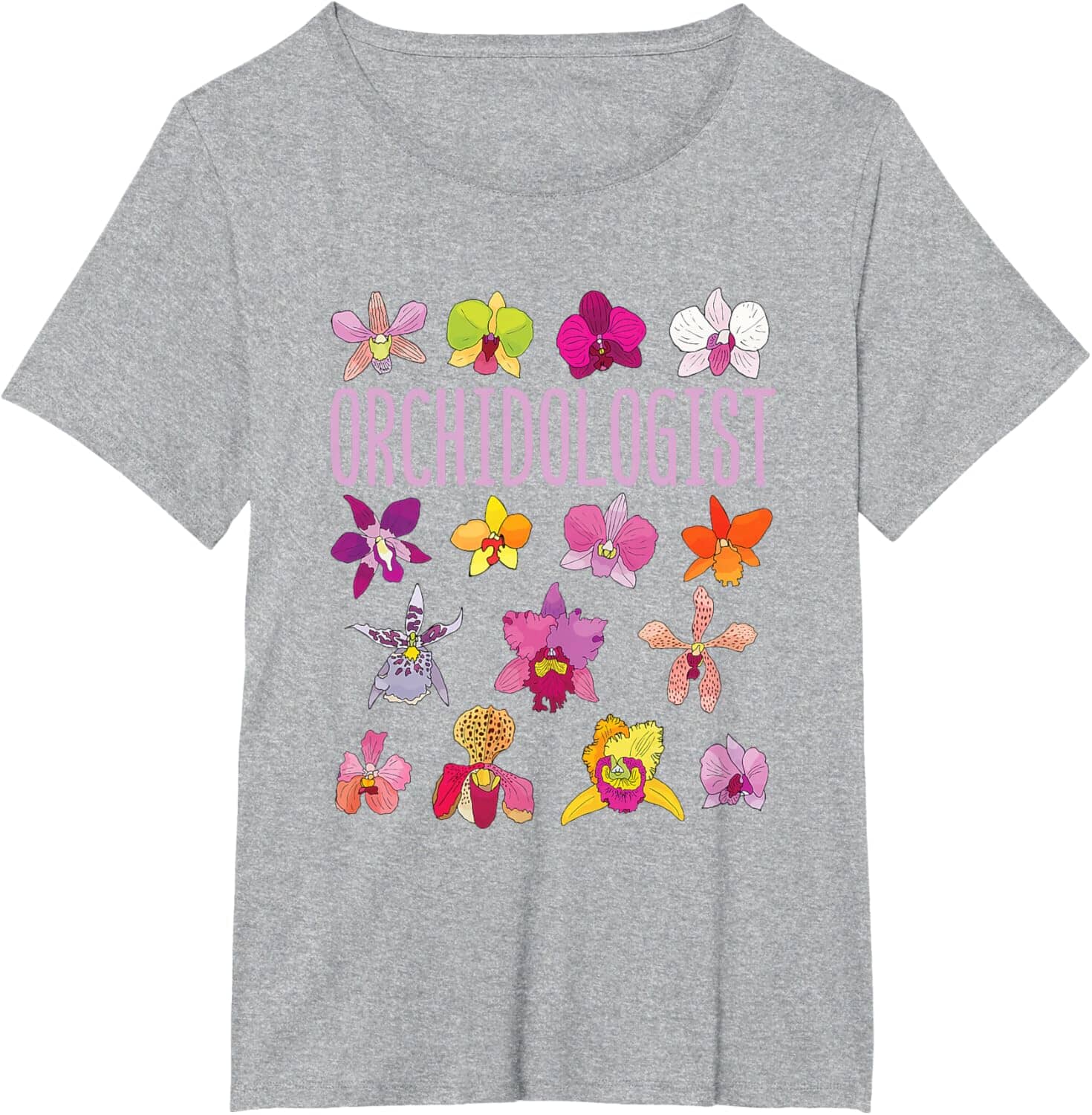 A Collector’s Gift: Orchidologist Orchid Lover Orchids Flower Garden Gardening T-Shirt Gifts Amazon Heather Grey Women's Plus 3X