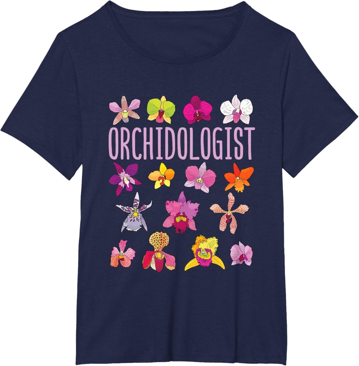 A Collector’s Gift: Orchidologist Orchid Lover Orchids Flower Garden Gardening T-Shirt Gifts Amazon Navy Blue Women's Plus 4X