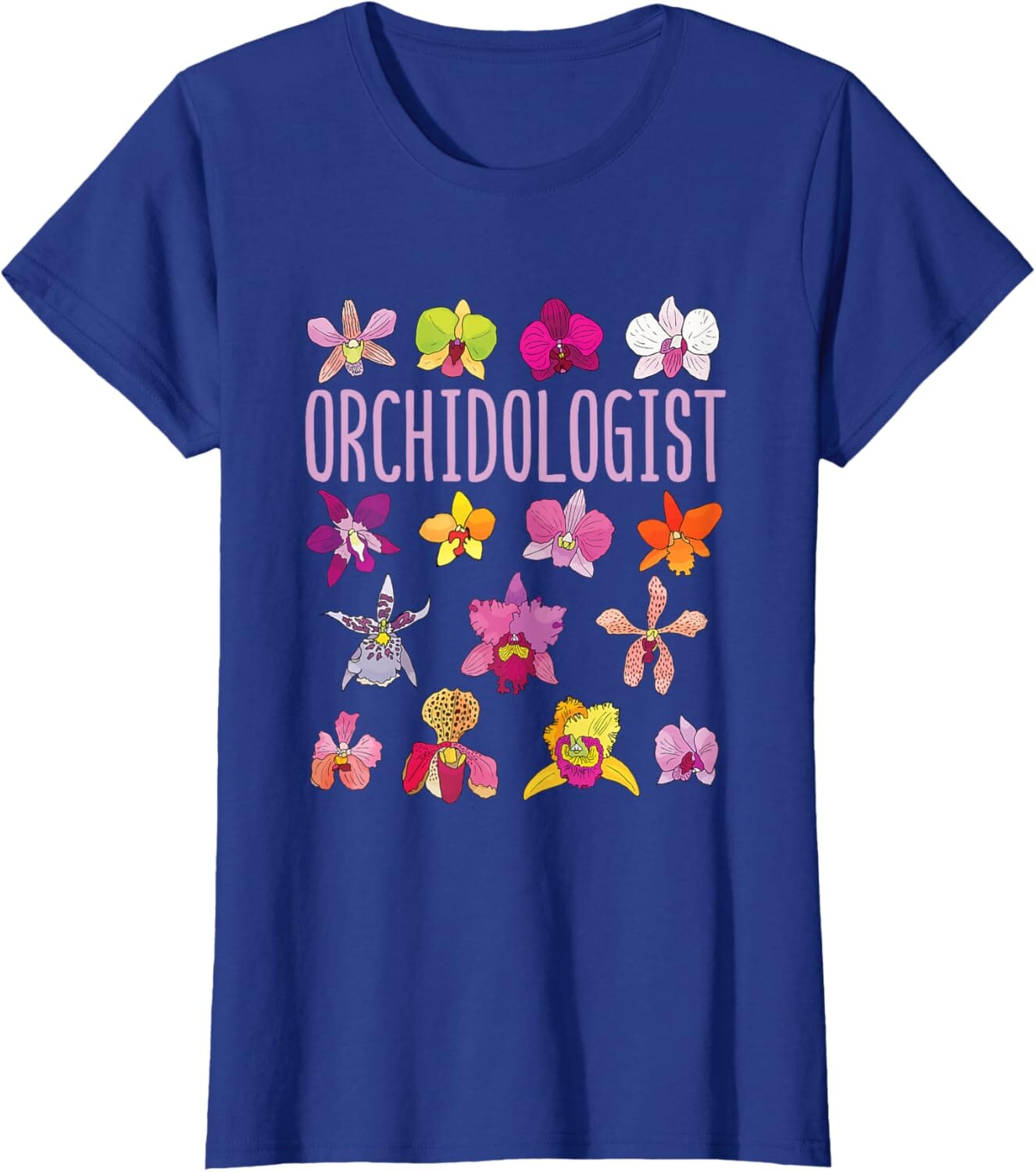 A Collector’s Gift: Orchidologist Orchid Lover Orchids Flower Garden Gardening T-Shirt Gifts Amazon Royal Blue Women Small