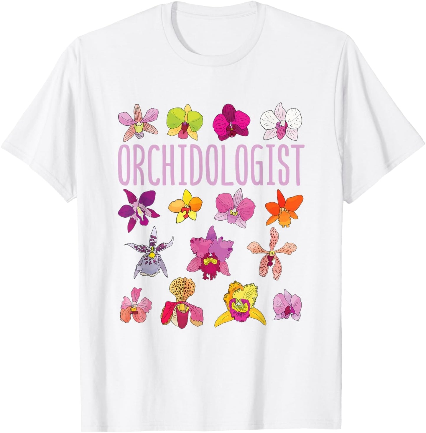 A Collector’s Gift: Orchidologist Orchid Lover Orchids Flower Garden Gardening T-Shirt Gifts Amazon White Men Small