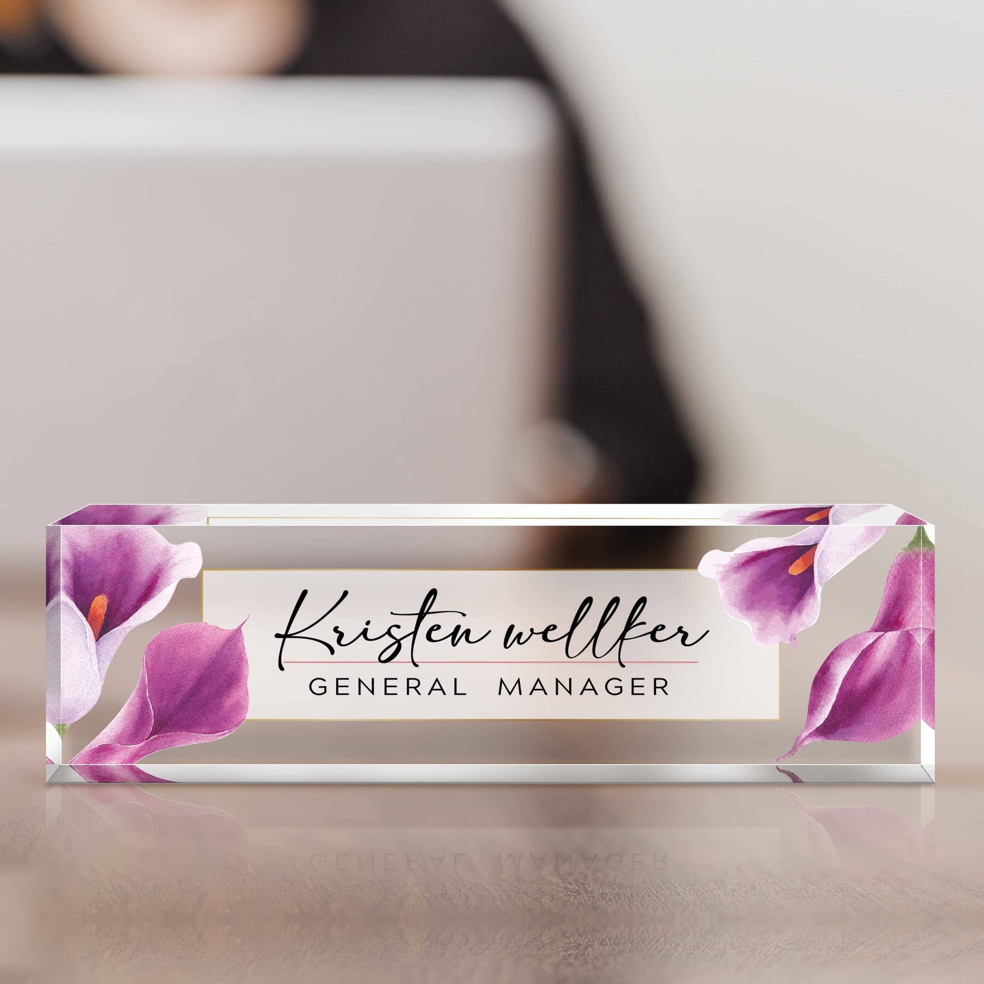 A Collector’s Gift: Personalized Office Name Plate for Desk, Acrylic Desk Ornaments (Style-Butterfly Orchid)… Gifts Amazon 