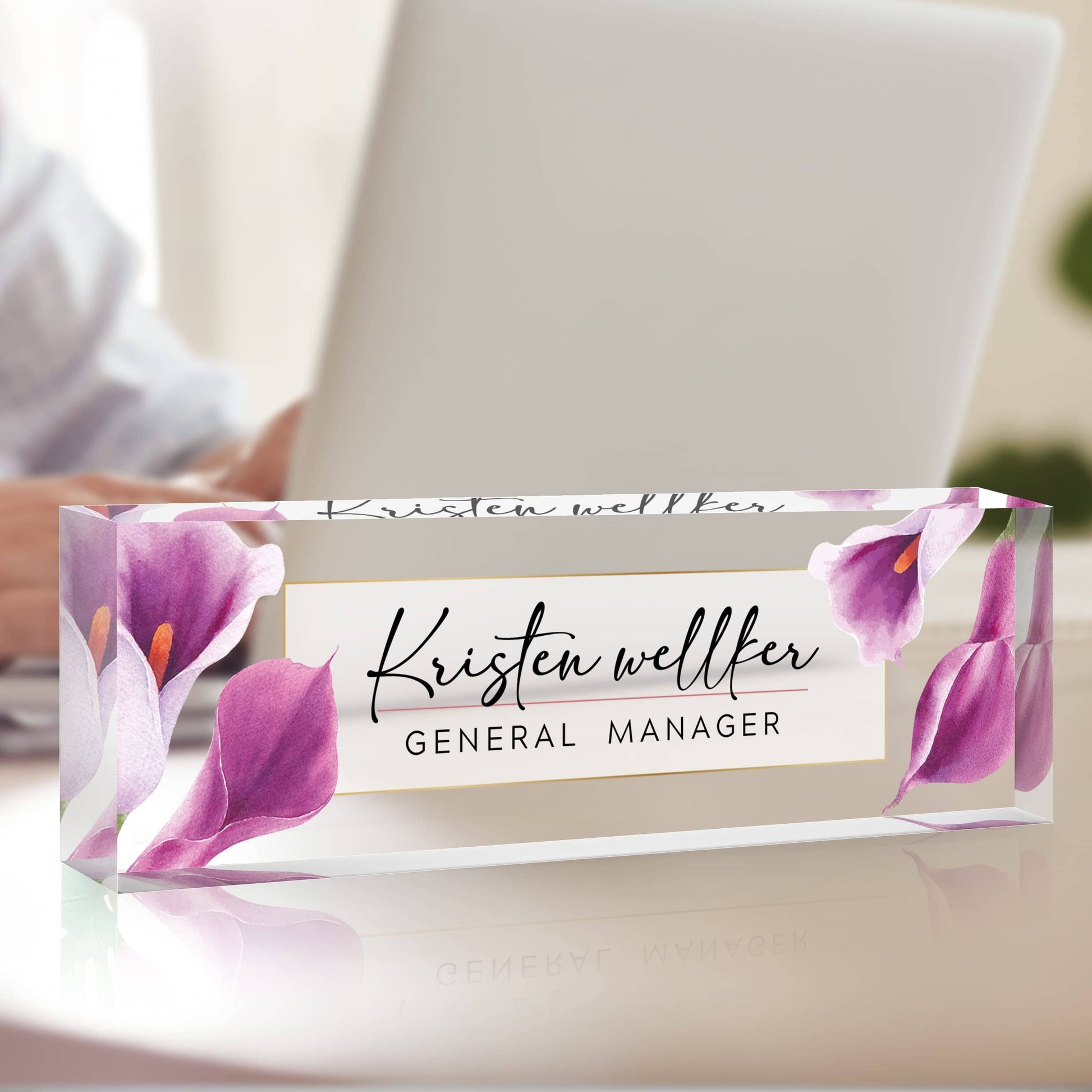 A Collector’s Gift: Personalized Office Name Plate for Desk, Acrylic Desk Ornaments (Style-Butterfly Orchid)… Gifts Amazon 