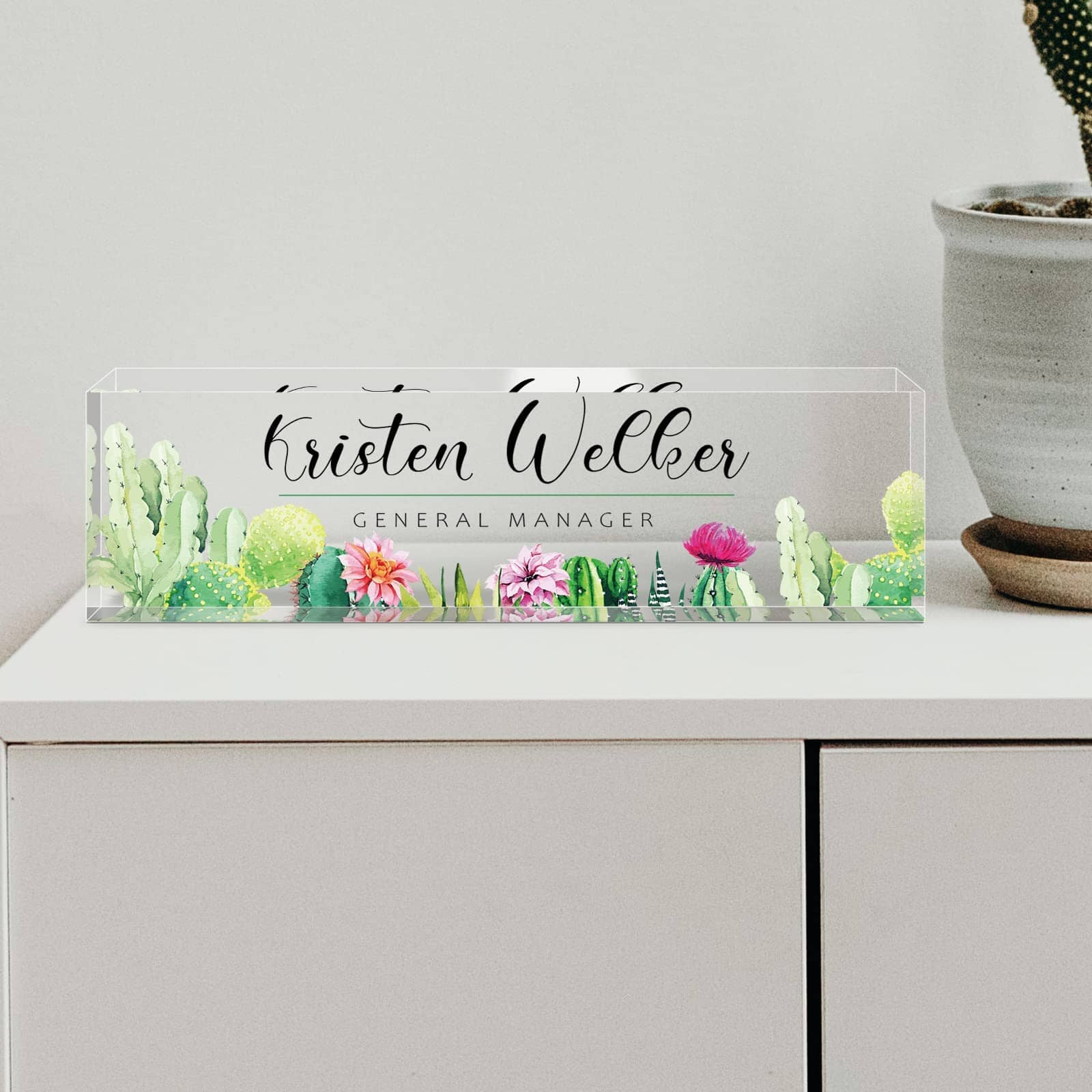 A Collector’s Gift: Personalized Office Name Plate for Desk, Acrylic Desk Ornaments (Style-Butterfly Orchid)… Gifts Amazon 