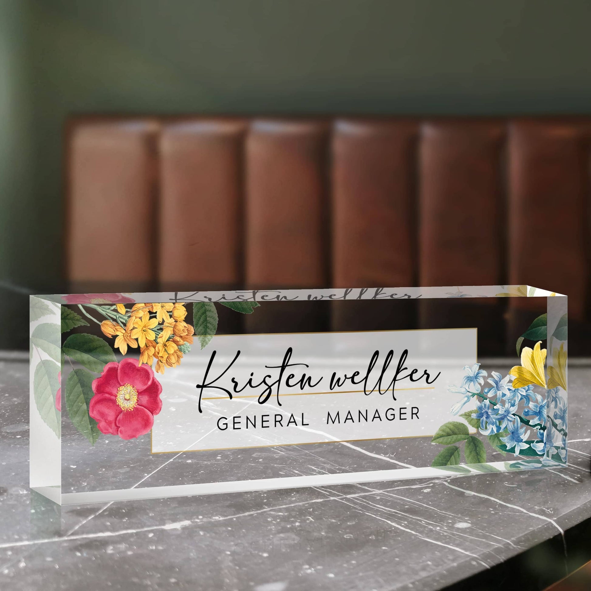 A Collector’s Gift: Personalized Office Name Plate for Desk, Acrylic Desk Ornaments (Style-Butterfly Orchid)… Gifts Amazon 