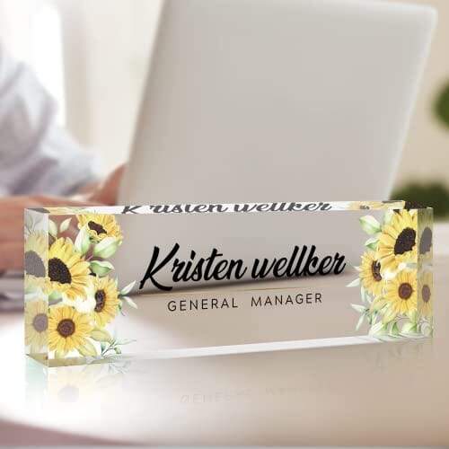 A Collector’s Gift: Personalized Office Name Plate for Desk, Acrylic Desk Ornaments (Style-Butterfly Orchid)… Gifts Amazon 