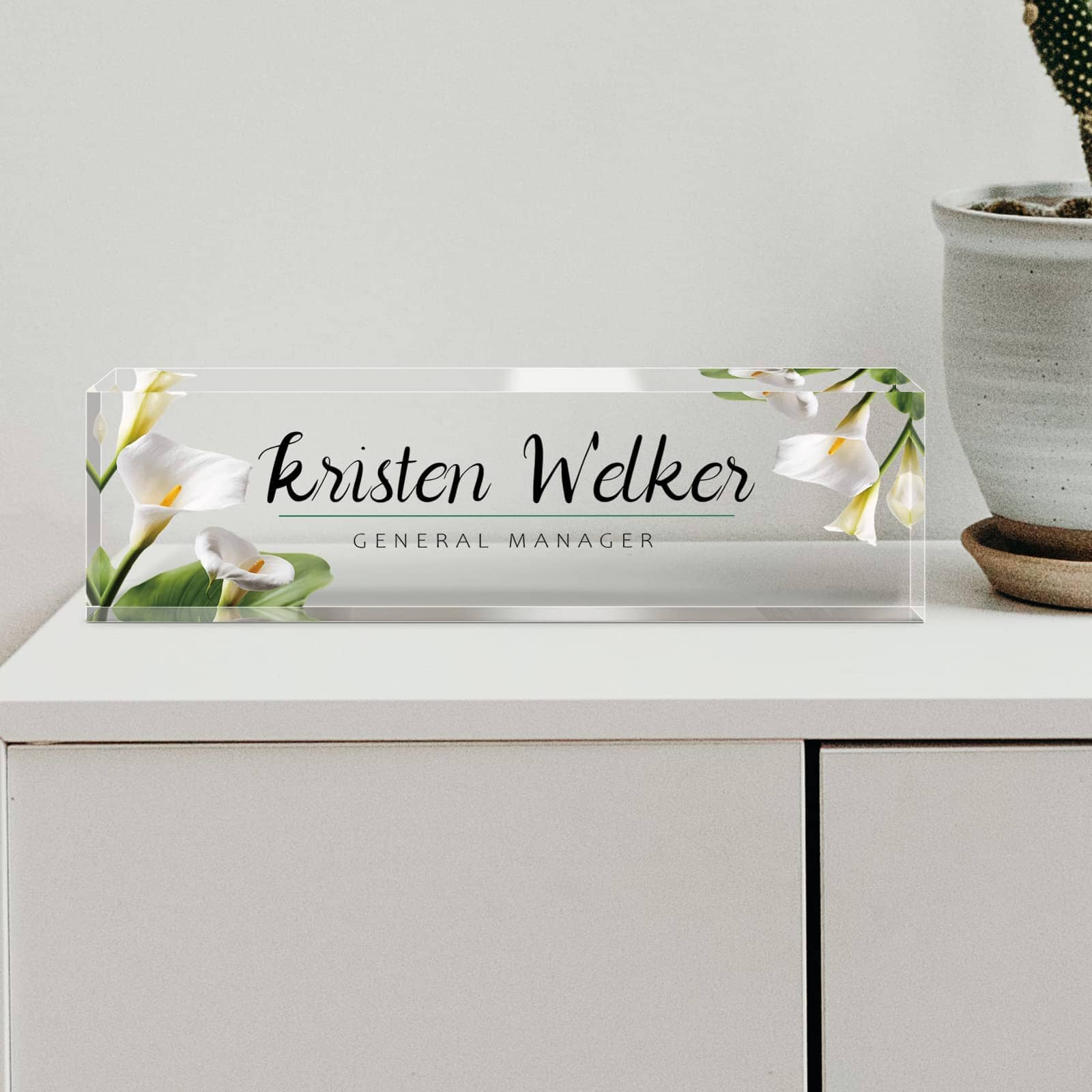 A Collector’s Gift: Personalized Office Name Plate for Desk, Acrylic Desk Ornaments (Style-Butterfly Orchid)… Gifts Amazon 