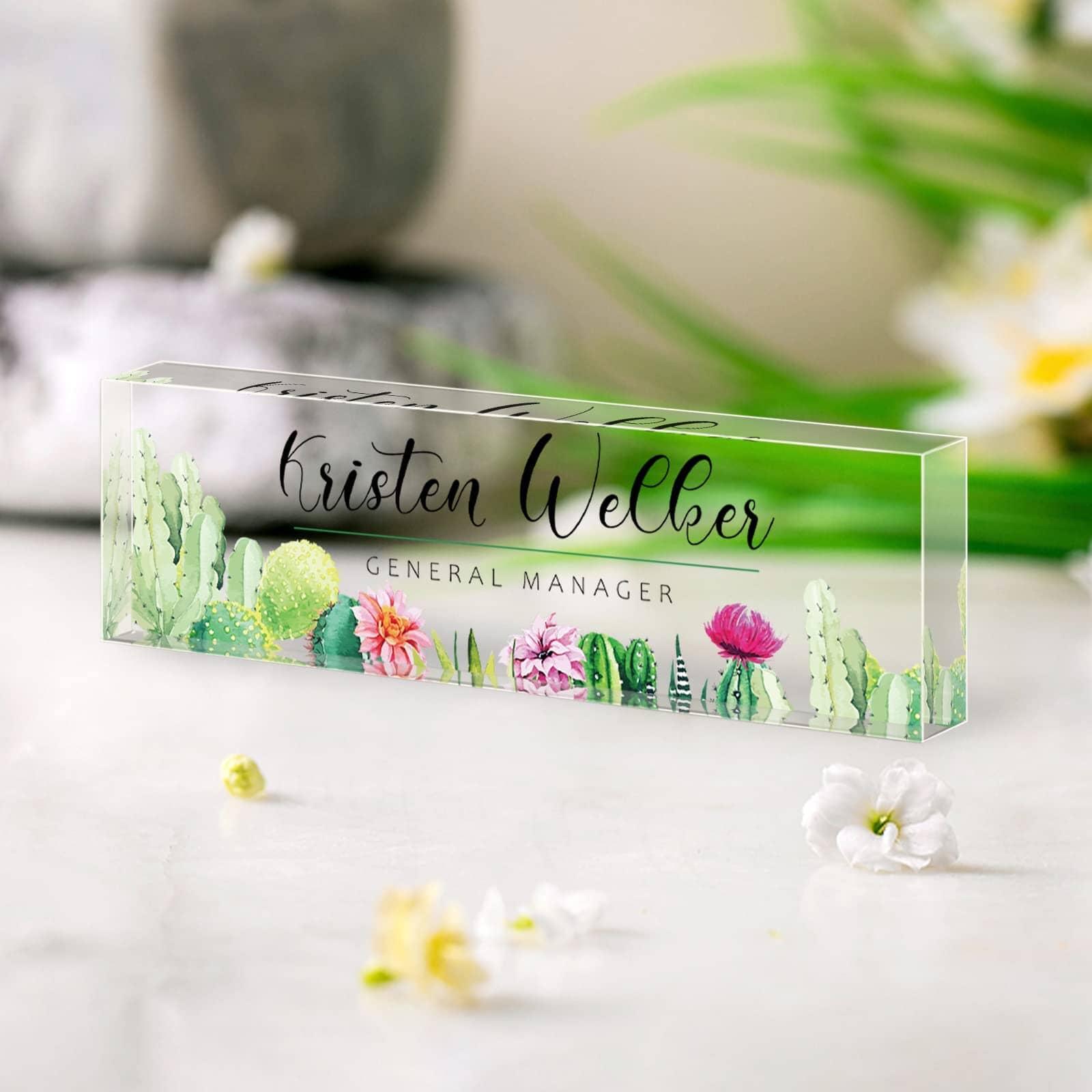 A Collector’s Gift: Personalized Office Name Plate for Desk, Acrylic Desk Ornaments (Style-Butterfly Orchid)… Gifts Amazon 