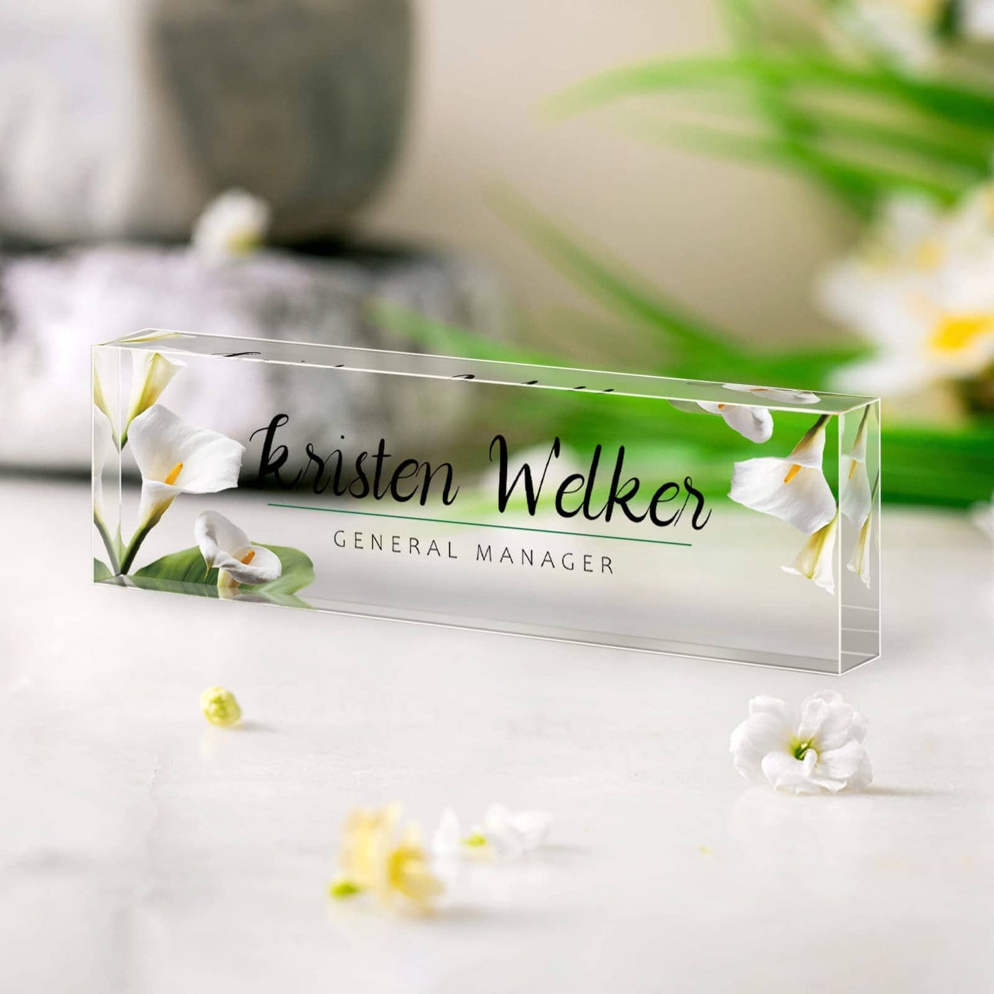 A Collector’s Gift: Personalized Office Name Plate for Desk, Acrylic Desk Ornaments (Style-Butterfly Orchid)… Gifts Amazon 