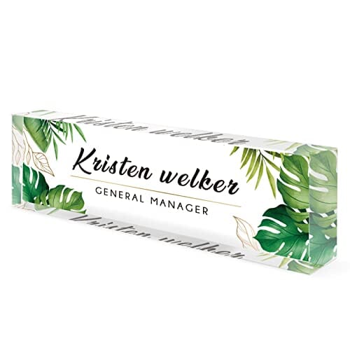 A Collector’s Gift: Personalized Office Name Plate for Desk, Acrylic Desk Ornaments (Style-Butterfly Orchid)… Gifts Amazon Green Monstera 