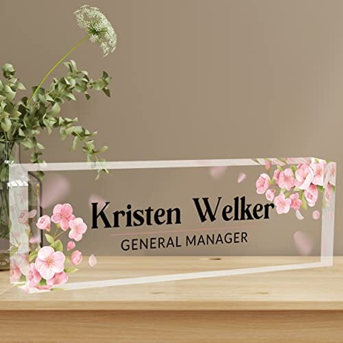 A Collector’s Gift: Personalized Office Name Plate for Desk, Acrylic Desk Ornaments (Style-Butterfly Orchid)… Gifts Amazon Pink Orchids 