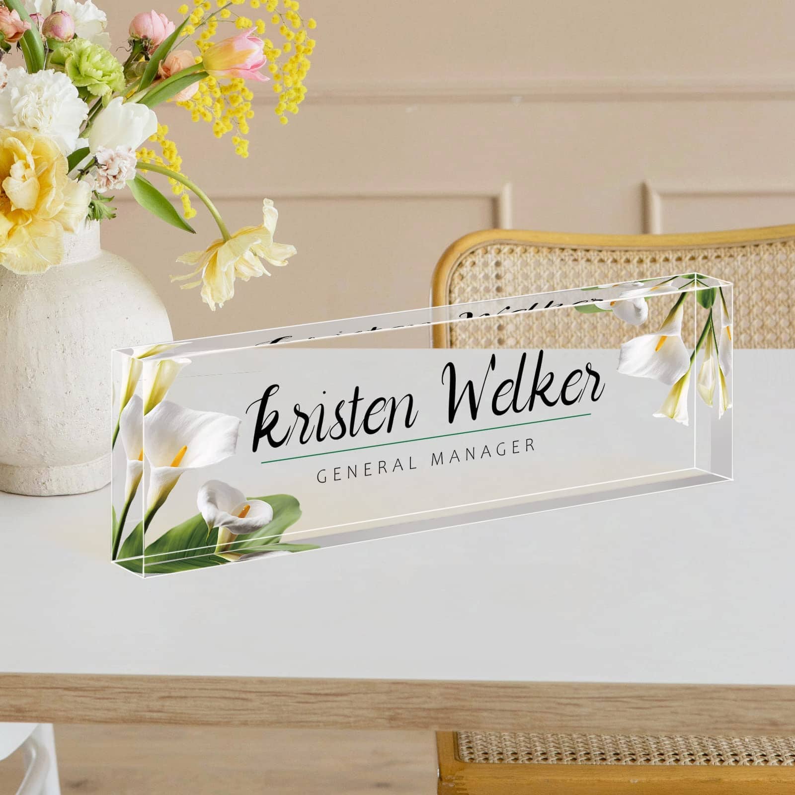 A Collector’s Gift: Personalized Office Name Plate for Desk, Acrylic Desk Ornaments (Style-Butterfly Orchid)… Gifts Amazon Style-lily 