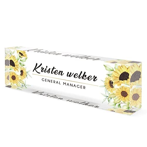 A Collector’s Gift: Personalized Office Name Plate for Desk, Acrylic Desk Ornaments (Style-Butterfly Orchid)… Gifts Amazon Sunflower 