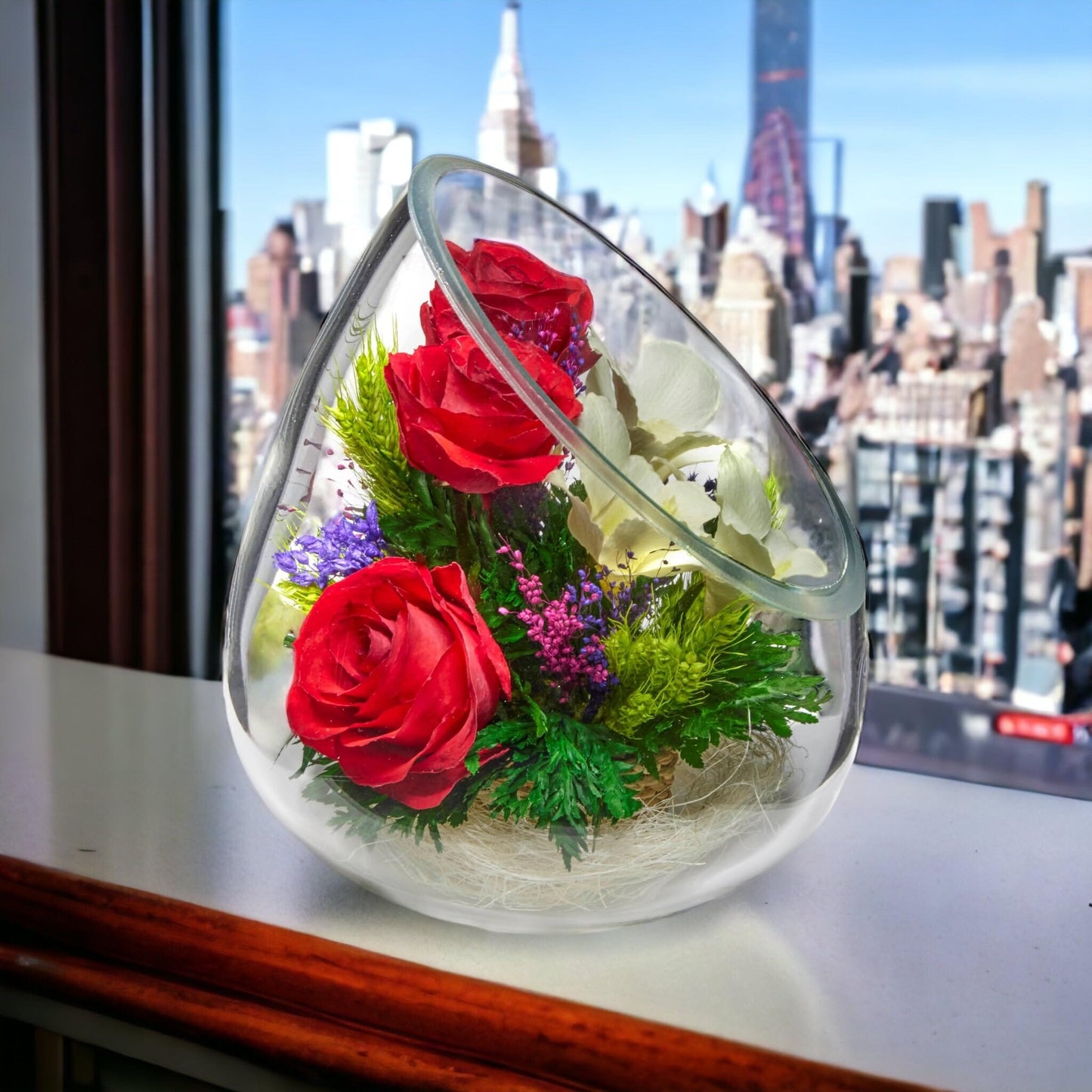 A Collector’s Gift: Premium Fresh Cut Preserved Flower Bouquet in a Sealed Glass Vase | Long Lasting Bouquet Orchids and Roses Stays Fresh for 5+ Years | No Water Needed | Unique Gift for Women Gifts Amazon 