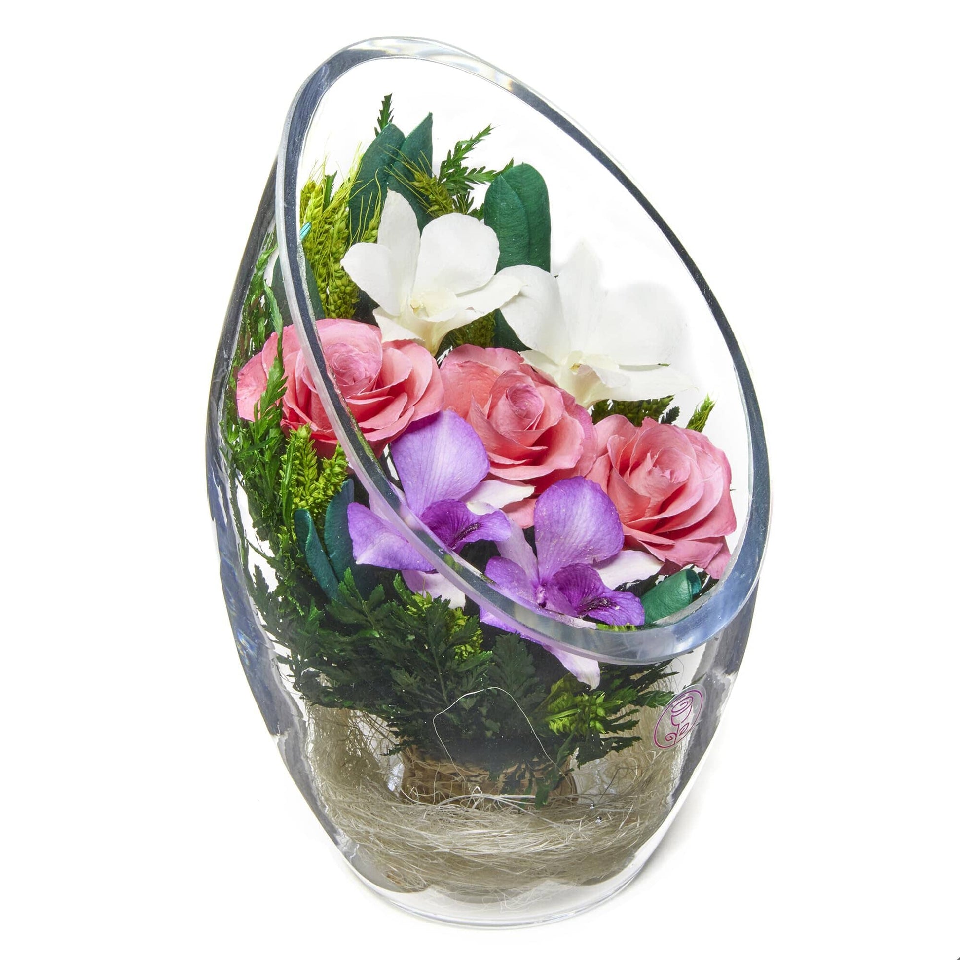 A Collector’s Gift: Premium Fresh Cut Preserved Flower Bouquet in a Sealed Glass Vase | Long Lasting Bouquet Orchids and Roses Stays Fresh for 5+ Years | No Water Needed | Unique Gift for Women Gifts Amazon 