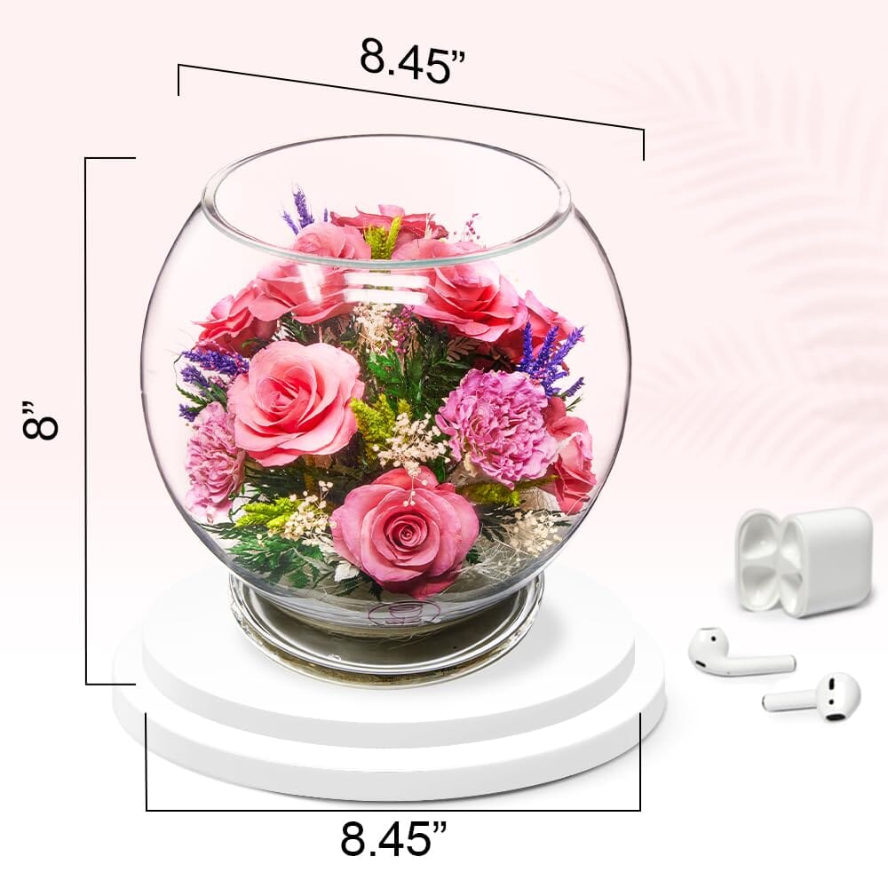 A Collector’s Gift: Premium Fresh Cut Preserved Flower Bouquet in a Sealed Glass Vase | Long Lasting Bouquet Orchids and Roses Stays Fresh for 5+ Years | No Water Needed | Unique Gift for Women Gifts Amazon 