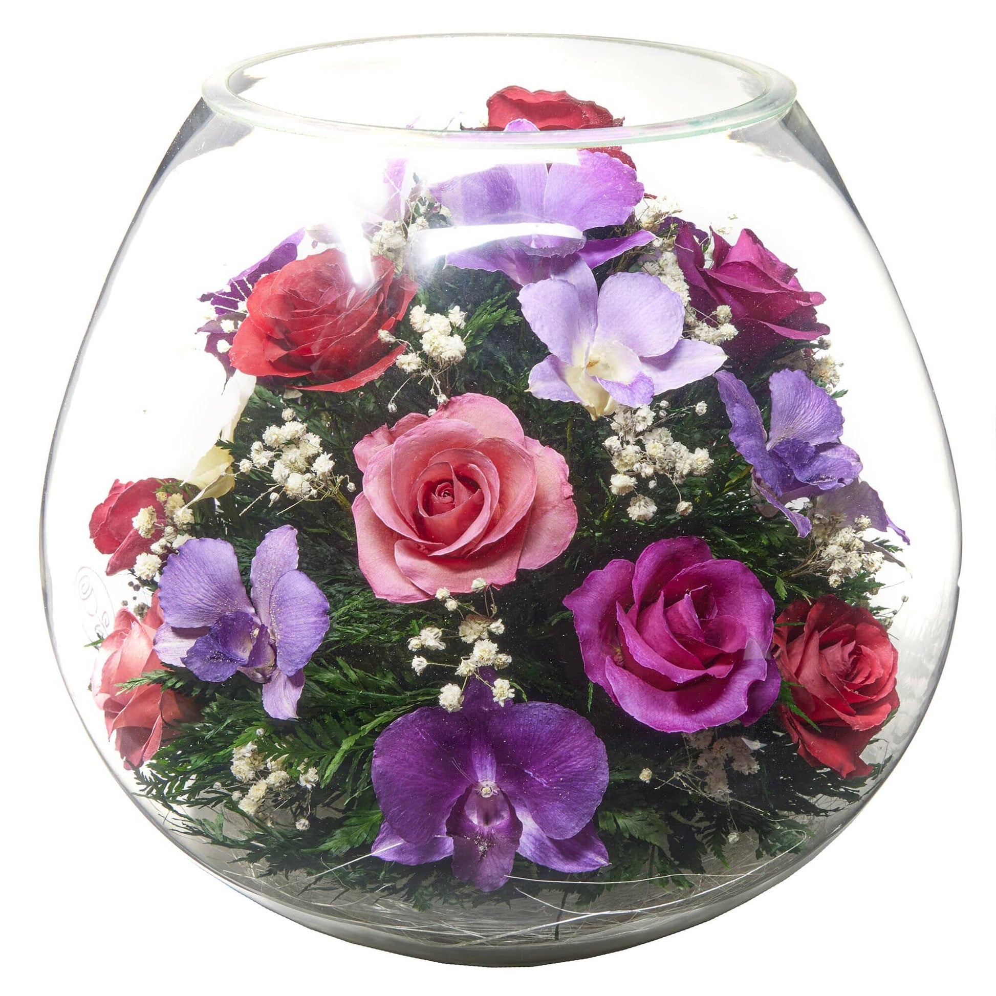 A Collector’s Gift: Premium Fresh Cut Preserved Flower Bouquet in a Sealed Glass Vase | Long Lasting Bouquet Orchids and Roses Stays Fresh for 5+ Years | No Water Needed | Unique Gift for Women Gifts Amazon 