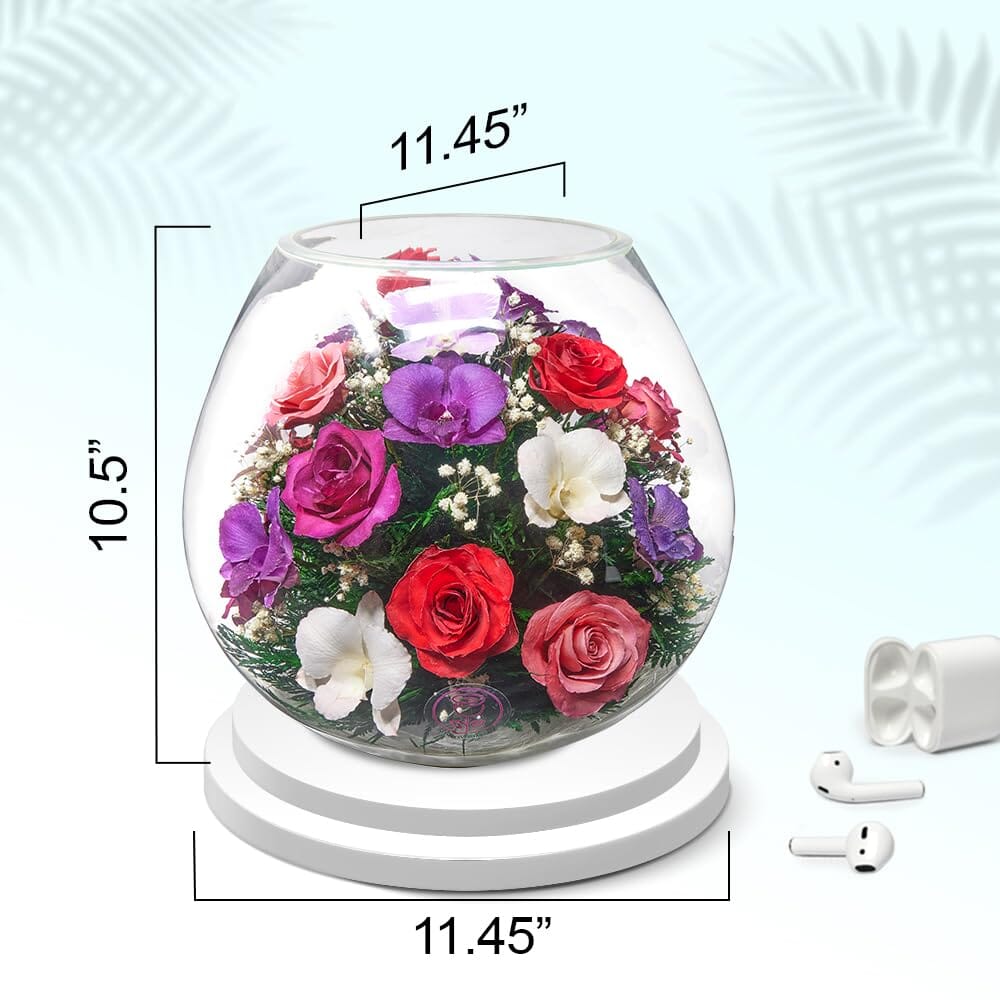 A Collector’s Gift: Premium Fresh Cut Preserved Flower Bouquet in a Sealed Glass Vase | Long Lasting Bouquet Orchids and Roses Stays Fresh for 5+ Years | No Water Needed | Unique Gift for Women Gifts Amazon 