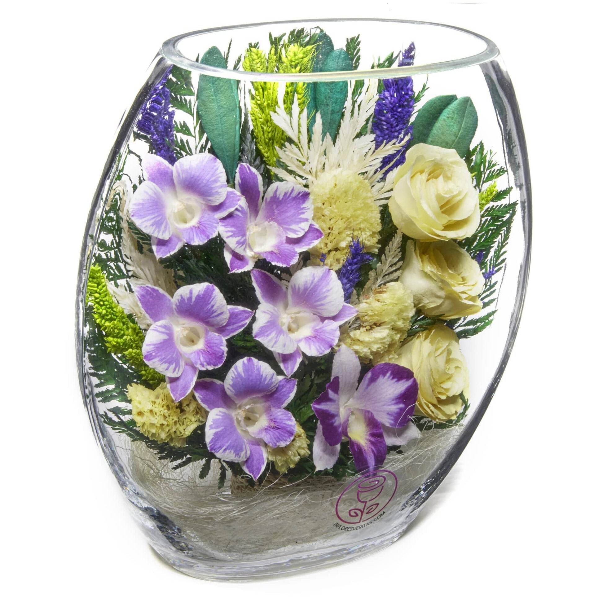 A Collector’s Gift: Premium Fresh Cut Preserved Flower Bouquet in a Sealed Glass Vase | Long Lasting Bouquet Orchids and Roses Stays Fresh for 5+ Years | No Water Needed | Unique Gift for Women Gifts Amazon 