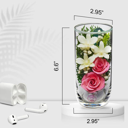 A Collector’s Gift: Premium Fresh Cut Preserved Flower Bouquet in a Sealed Glass Vase | Long Lasting Bouquet Orchids and Roses Stays Fresh for 5+ Years | No Water Needed | Unique Gift for Women Gifts Amazon 