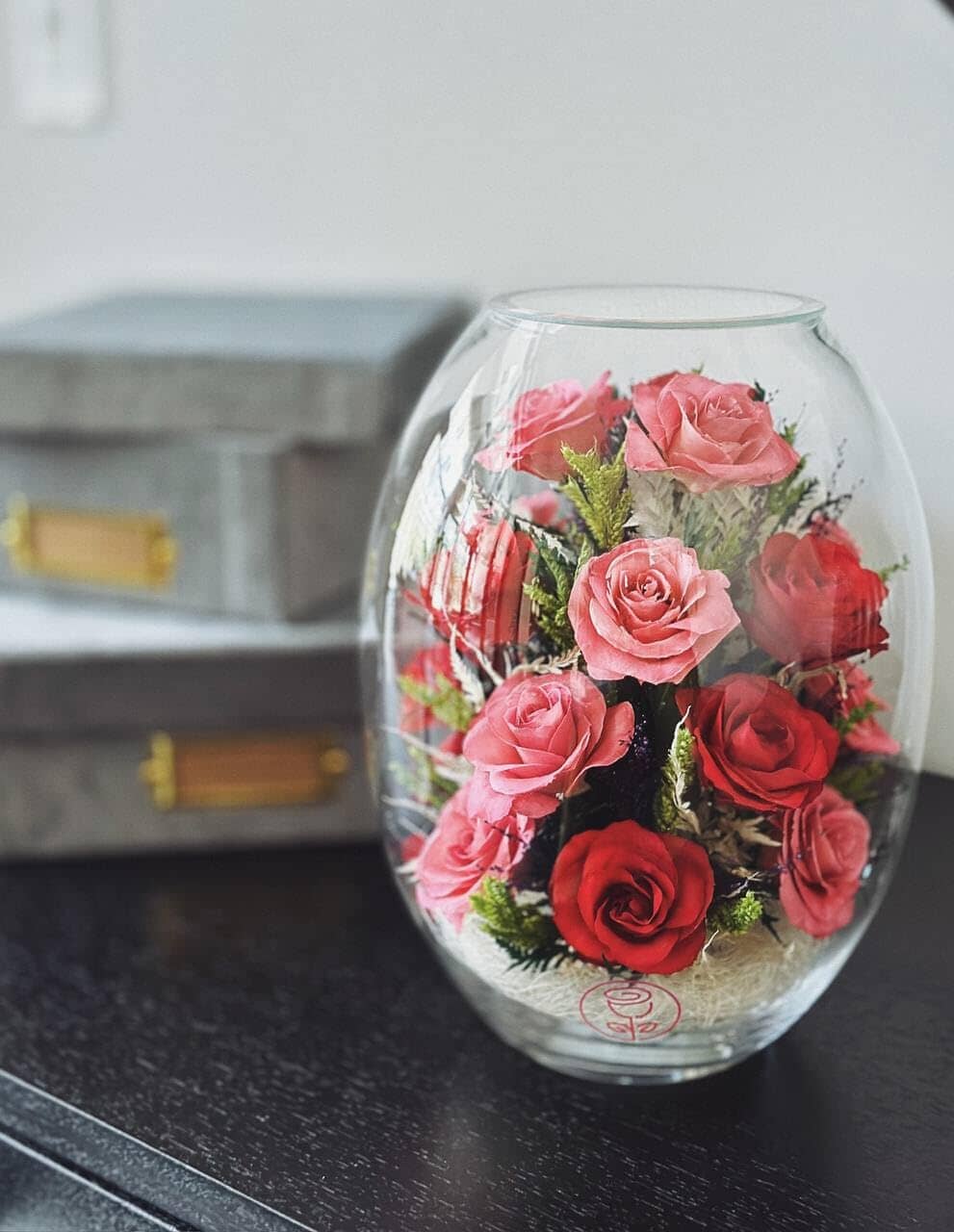 A Collector’s Gift: Premium Fresh Cut Preserved Flower Bouquet in a Sealed Glass Vase | Long Lasting Bouquet Orchids and Roses Stays Fresh for 5+ Years | No Water Needed | Unique Gift for Women Gifts Amazon 