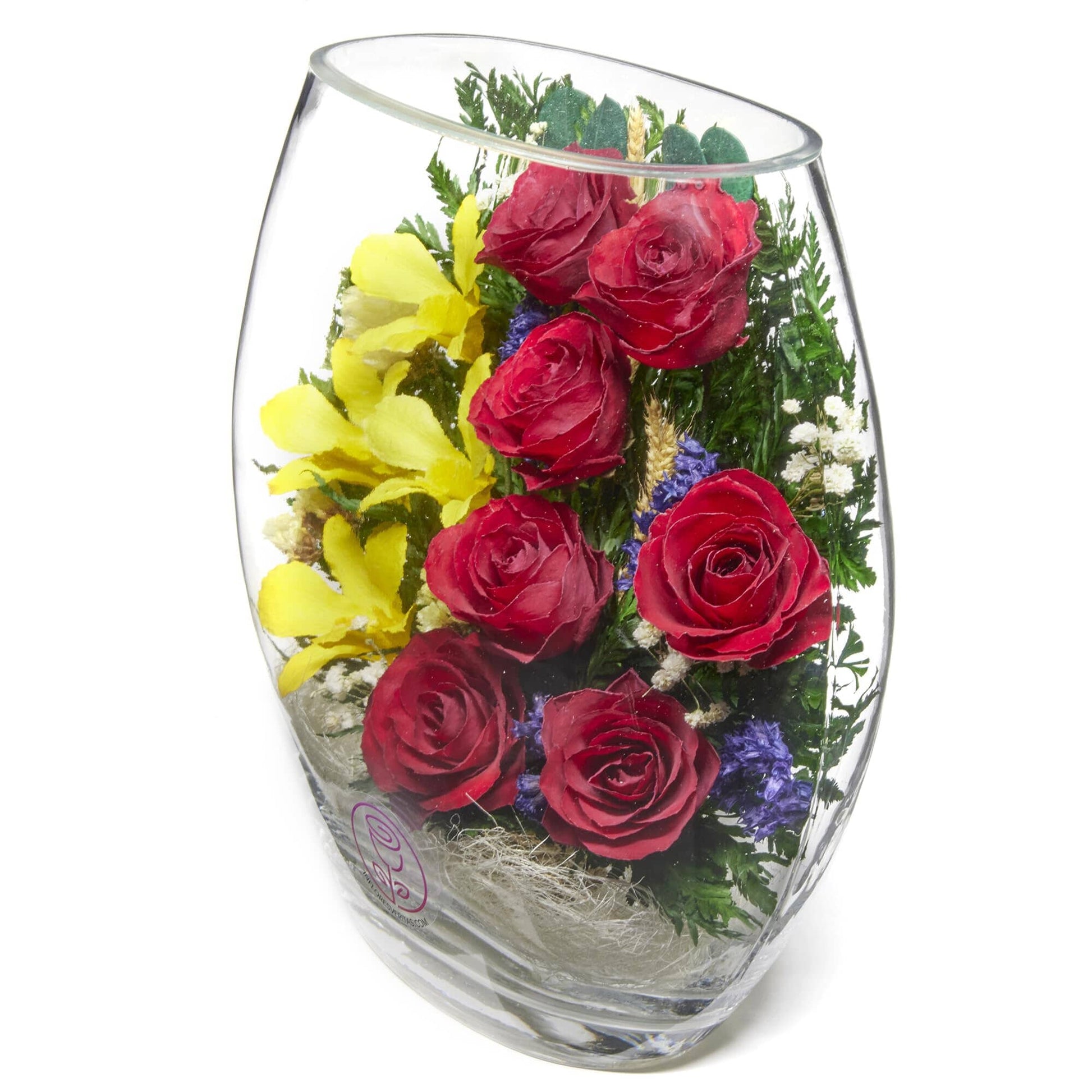 A Collector’s Gift: Premium Fresh Cut Preserved Flower Bouquet in a Sealed Glass Vase | Long Lasting Bouquet Orchids and Roses Stays Fresh for 5+ Years | No Water Needed | Unique Gift for Women Gifts Amazon 