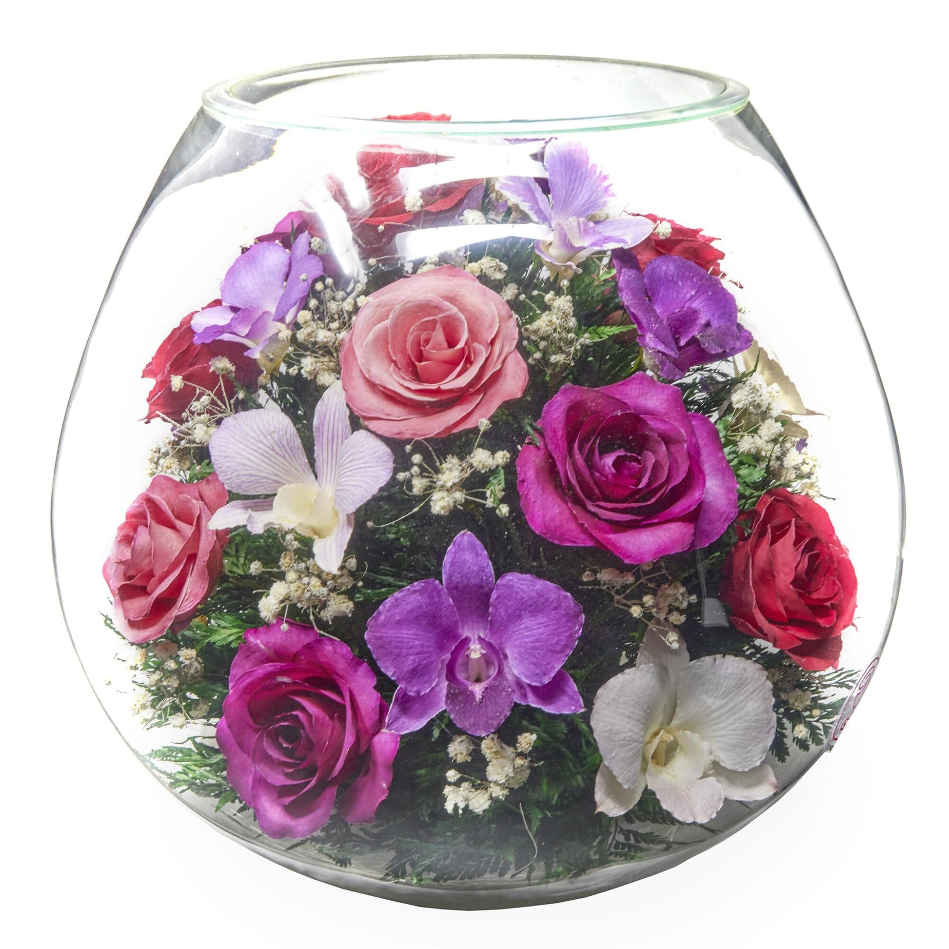 A Collector’s Gift: Premium Fresh Cut Preserved Flower Bouquet in a Sealed Glass Vase | Long Lasting Bouquet Orchids and Roses Stays Fresh for 5+ Years | No Water Needed | Unique Gift for Women Gifts Amazon 