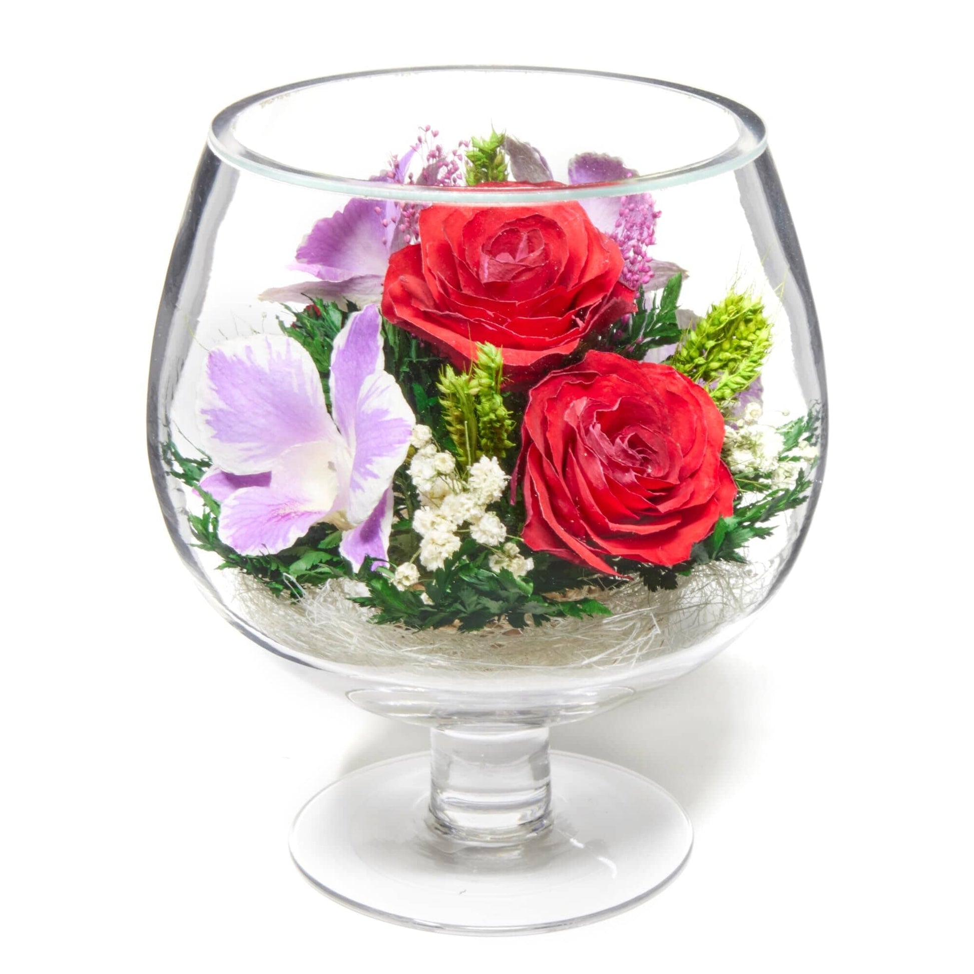 A Collector’s Gift: Premium Fresh Cut Preserved Flower Bouquet in a Sealed Glass Vase | Long Lasting Bouquet Orchids and Roses Stays Fresh for 5+ Years | No Water Needed | Unique Gift for Women Gifts Amazon 