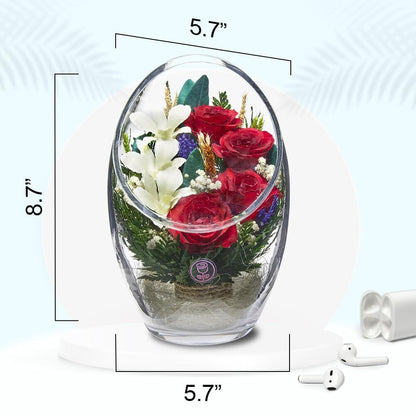 A Collector’s Gift: Premium Fresh Cut Preserved Flower Bouquet in a Sealed Glass Vase | Long Lasting Bouquet Orchids and Roses Stays Fresh for 5+ Years | No Water Needed | Unique Gift for Women Gifts Amazon 