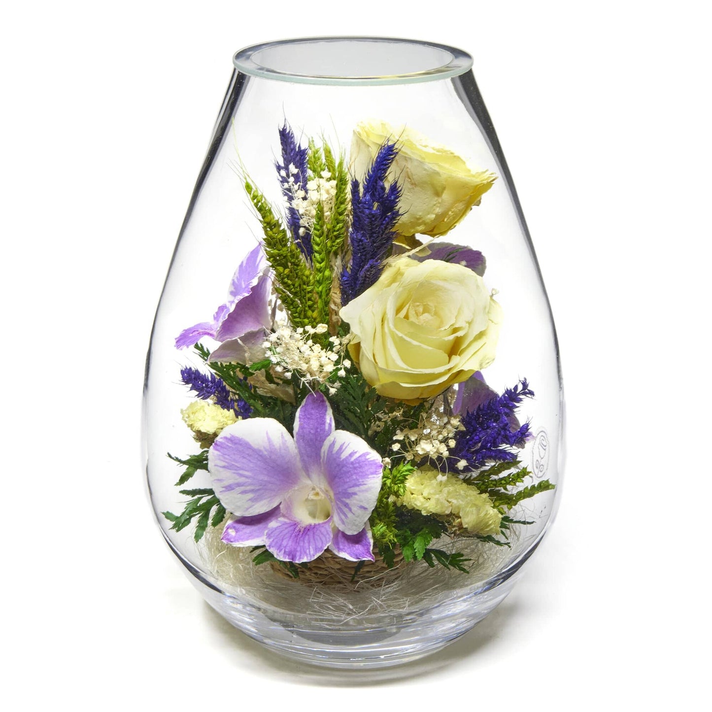 A Collector’s Gift: Premium Fresh Cut Preserved Flower Bouquet in a Sealed Glass Vase | Long Lasting Bouquet Orchids and Roses Stays Fresh for 5+ Years | No Water Needed | Unique Gift for Women Gifts Amazon 