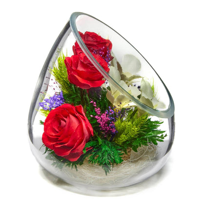 A Collector’s Gift: Premium Fresh Cut Preserved Flower Bouquet in a Sealed Glass Vase | Long Lasting Bouquet Orchids and Roses Stays Fresh for 5+ Years | No Water Needed | Unique Gift for Women Gifts Amazon 