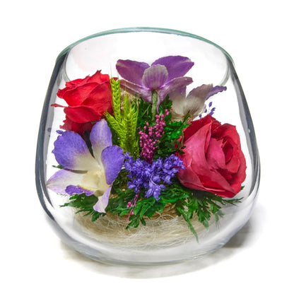 A Collector’s Gift: Premium Fresh Cut Preserved Flower Bouquet in a Sealed Glass Vase | Long Lasting Bouquet Orchids and Roses Stays Fresh for 5+ Years | No Water Needed | Unique Gift for Women Gifts Amazon 