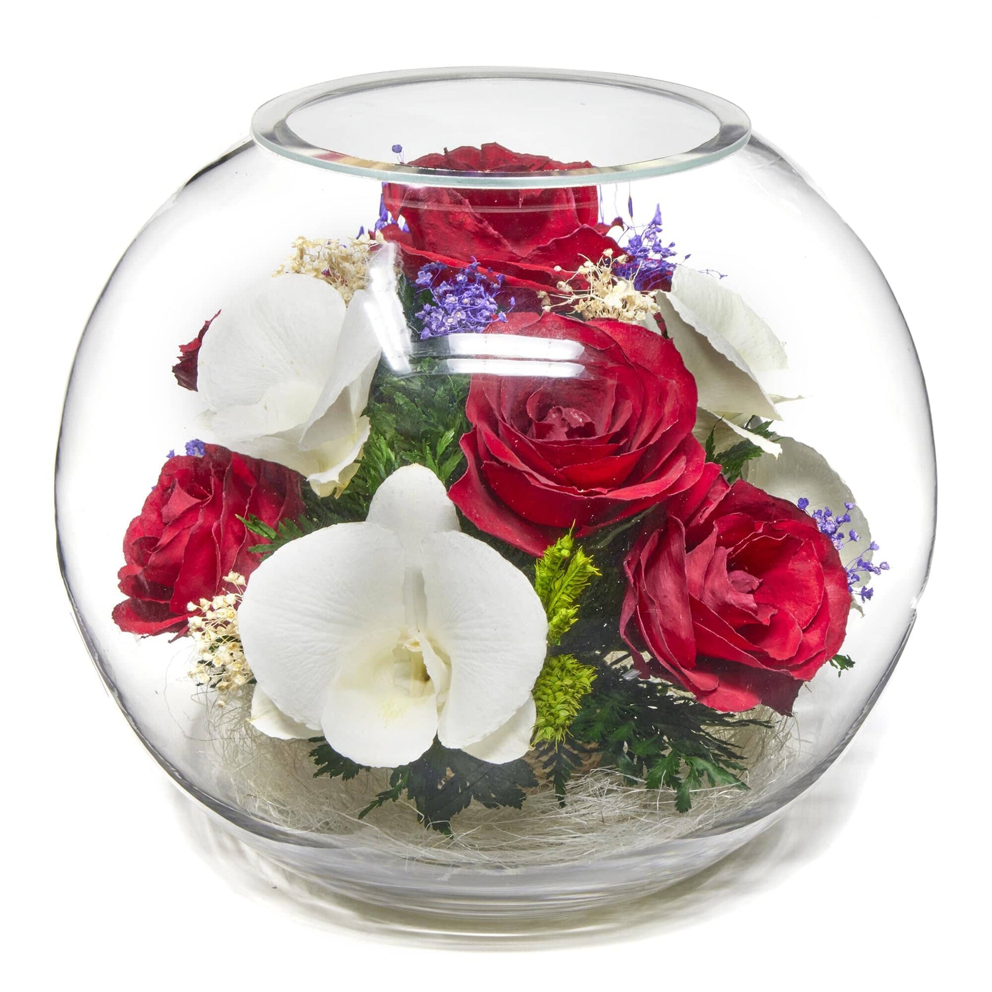 A Collector’s Gift: Premium Fresh Cut Preserved Flower Bouquet in a Sealed Glass Vase | Long Lasting Bouquet Orchids and Roses Stays Fresh for 5+ Years | No Water Needed | Unique Gift for Women Gifts Amazon 