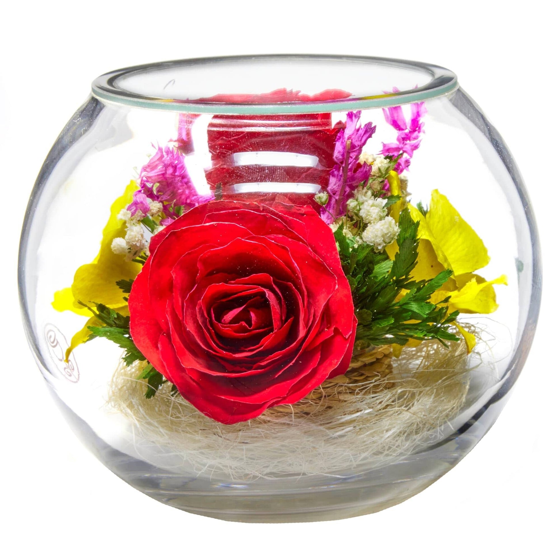 A Collector’s Gift: Premium Fresh Cut Preserved Flower Bouquet in a Sealed Glass Vase | Long Lasting Bouquet Orchids and Roses Stays Fresh for 5+ Years | No Water Needed | Unique Gift for Women Gifts Amazon 