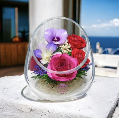 A Collector’s Gift: Premium Fresh Cut Preserved Flower Bouquet in a Sealed Glass Vase | Long Lasting Bouquet Orchids and Roses Stays Fresh for 5+ Years | No Water Needed | Unique Gift for Women Gifts Amazon 