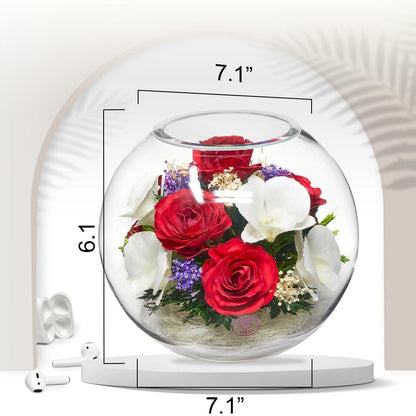 A Collector’s Gift: Premium Fresh Cut Preserved Flower Bouquet in a Sealed Glass Vase | Long Lasting Bouquet Orchids and Roses Stays Fresh for 5+ Years | No Water Needed | Unique Gift for Women Gifts Amazon 