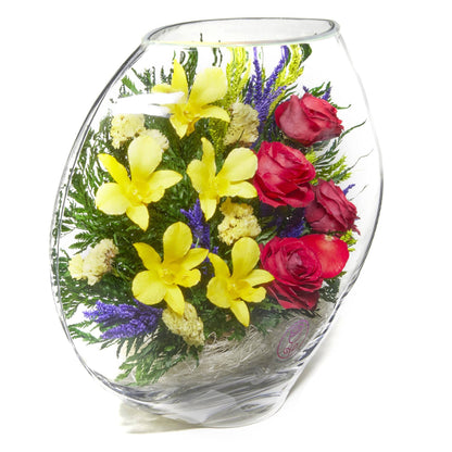 A Collector’s Gift: Premium Fresh Cut Preserved Flower Bouquet in a Sealed Glass Vase | Long Lasting Bouquet Orchids and Roses Stays Fresh for 5+ Years | No Water Needed | Unique Gift for Women Gifts Amazon 